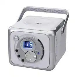 Jensen - CD-555 Portable Bluetooth Music System with CD Player - White