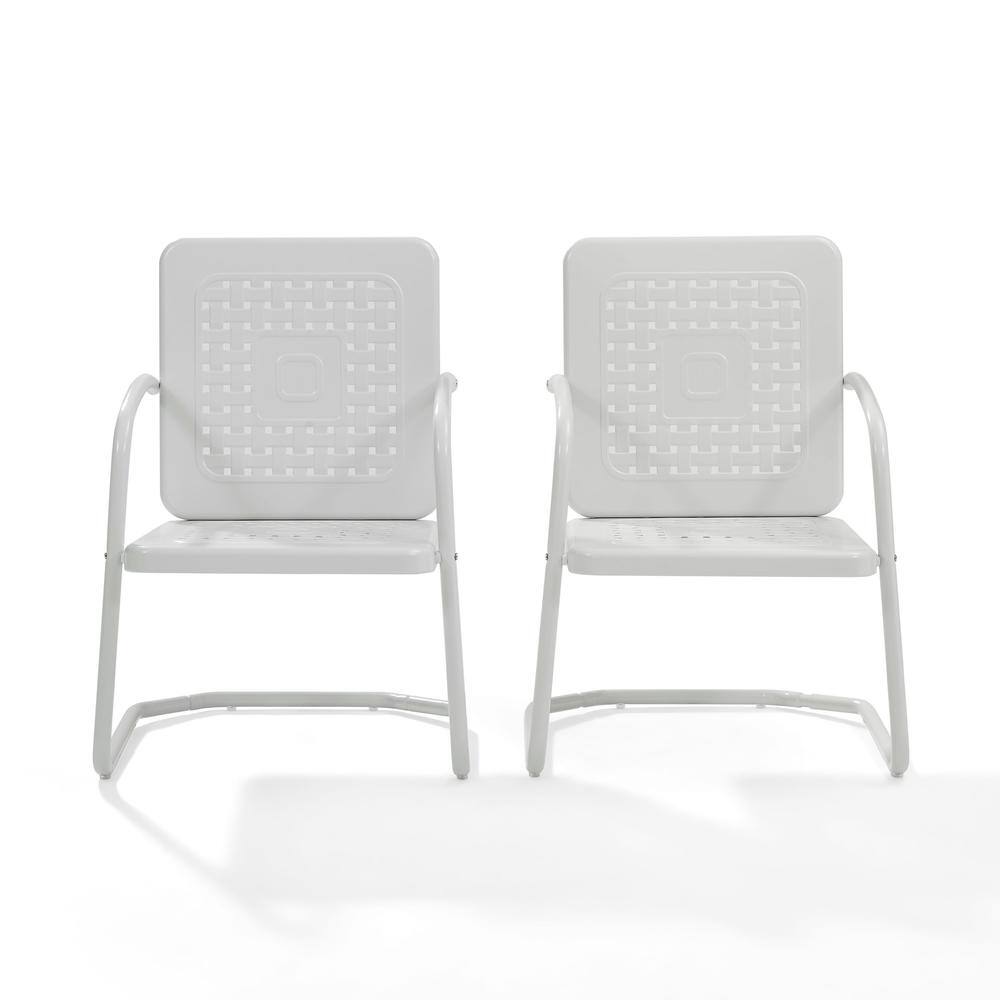 Alt View 3. Crosley Furniture - Bates 2Pc Retro Outdoor Chair Set - 2 Armchairs - White Gloss.