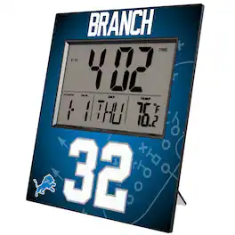 Keyscaper - Brian Branch Detroit Lions Digital Desk & Wall Clock - Multicolor