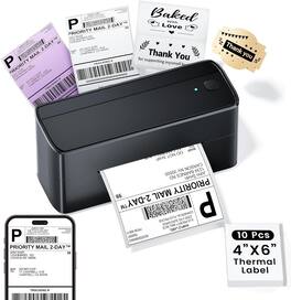 Phomemo - 241BT Shipping Label Printer Bluetooth Thermal Printer for Shipping Packages Label Printers for Small Business - Black