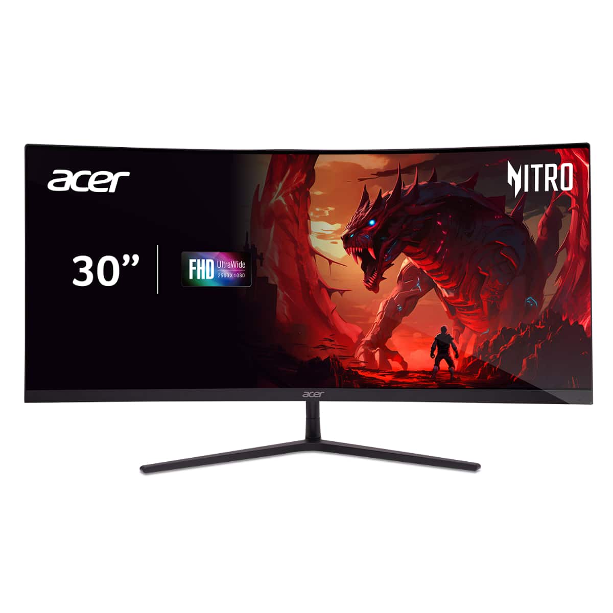 Acer - Refurbished Excellent - Refurbished Nitro ED306C X 27" LCD Gaming Monitor 200Hz 2560x1080 Ultra-Wide Display 1ms Response Time - Black