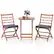 Front. Costway - 3 PCS Acacia Wood Patio Bistro Set Folding Table and Chairs Set with Cushions - Gray,Natural.