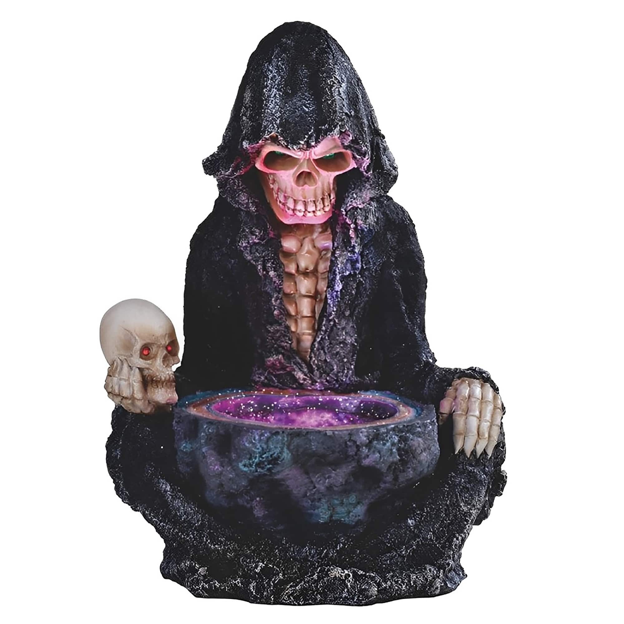 FC Design - 10"H Grim Reaper with LED Basin Death Figurine Statue Office Desk Tabletop Home Decor Gift - Multi-Color