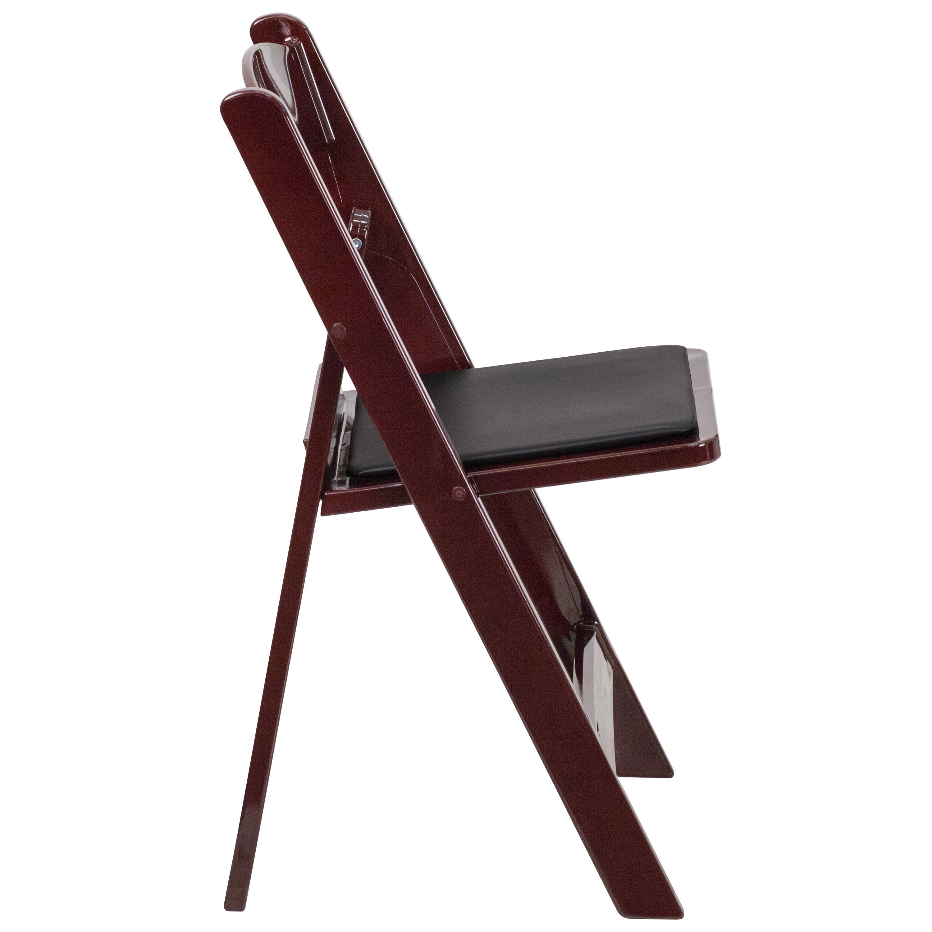Alt View 7. Emma + Oliver - Folding Chair - Resin– 2 Pack 800LB Weight Capacity Event Chair - Red Mahogany.