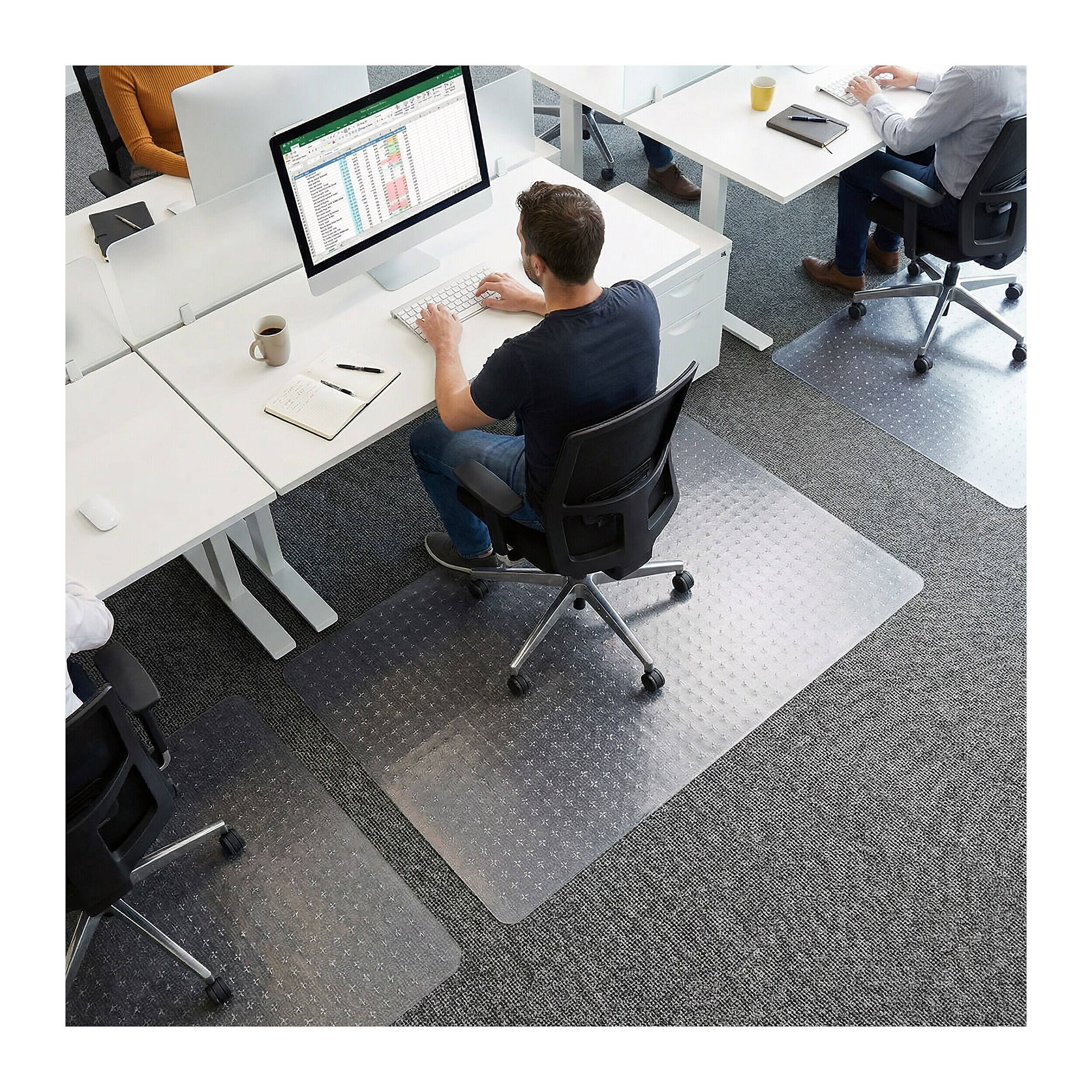 Alt View 3. Floortex - Cleartex TrYlok Carpet Chair Mat, 29" x 47", Designed for Low Pile Carpet, Clear (NRCMFLVT0001) - Clear.
