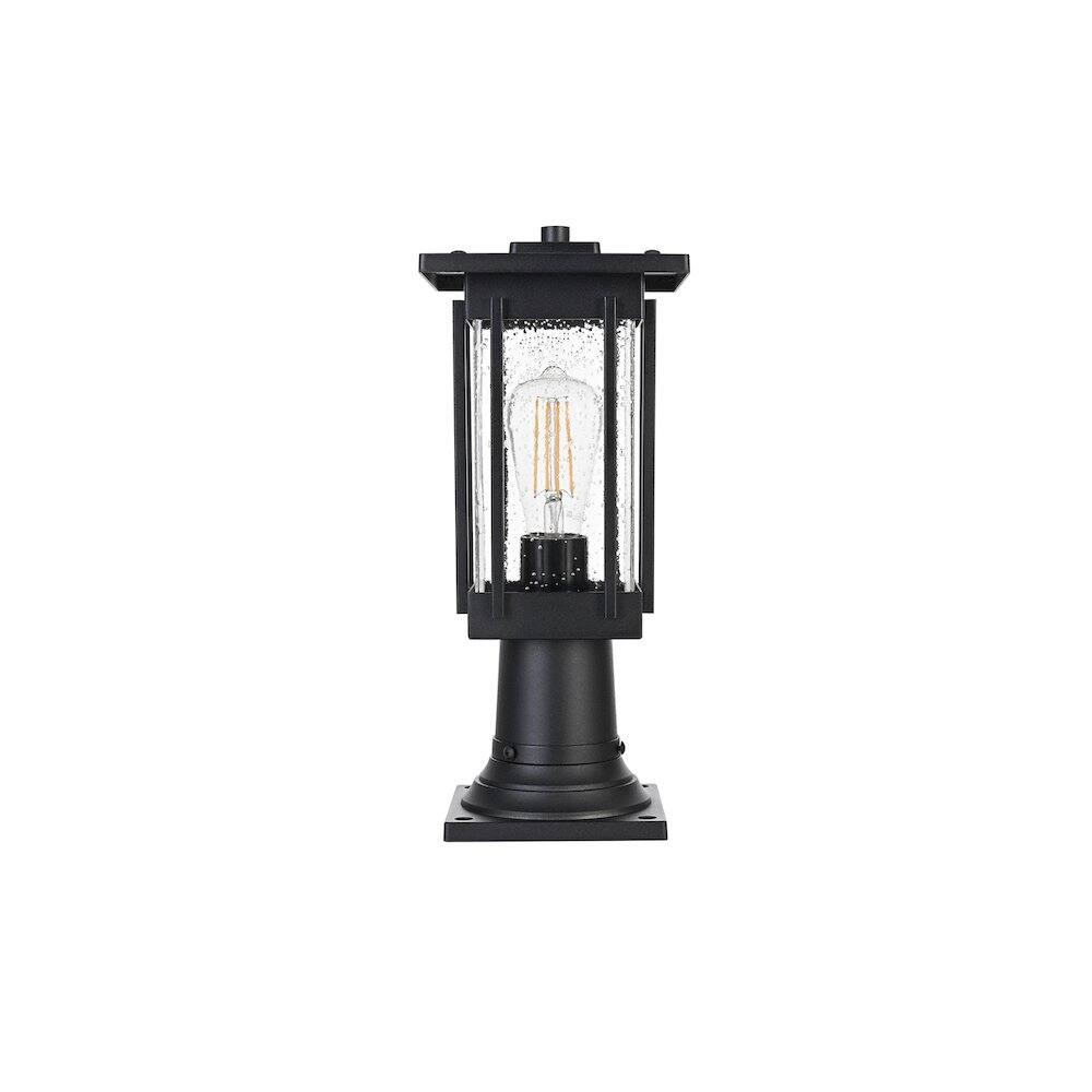 Back. Elegant Lighting - Melvale 7 inch Outdoor Pendant in Black - Black.