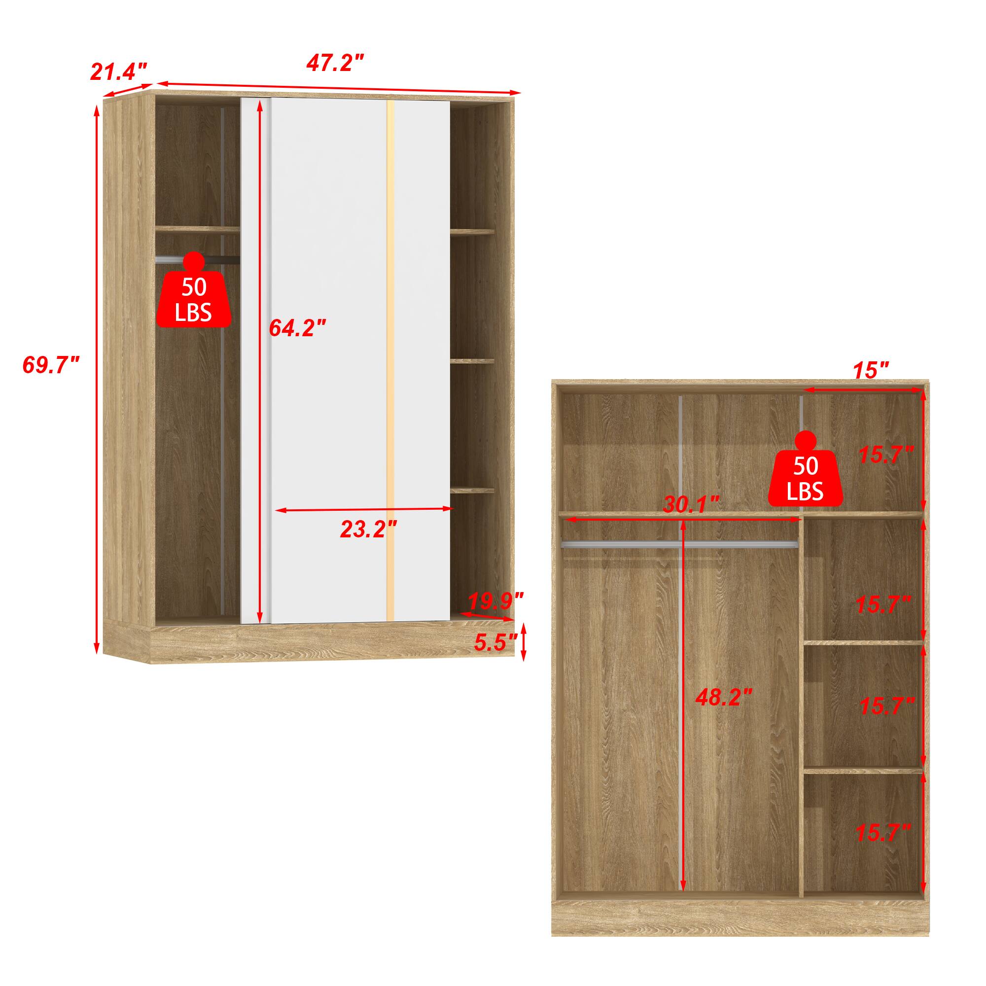 21.4", 47.2", 69.7", 50 LBS, 64.2", 15", 23.2", 30.1", 50 LBS, 15.7", 19.9", 5.5", 15.7", 48.2", 15.7", 15.7"