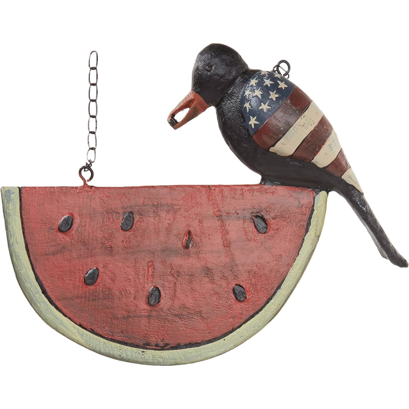 Left. K&K Interiors - K&K Interiors Black Americana Crow on Watermelon Arrow Replacement - Arrow NOT included - Multicolor.