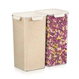 Sorbus - 2 Pack Airtight Food Storage Containers- Stackable Pantry Canisters with Secure Lid for Rice, Cereal, Flour - Clear