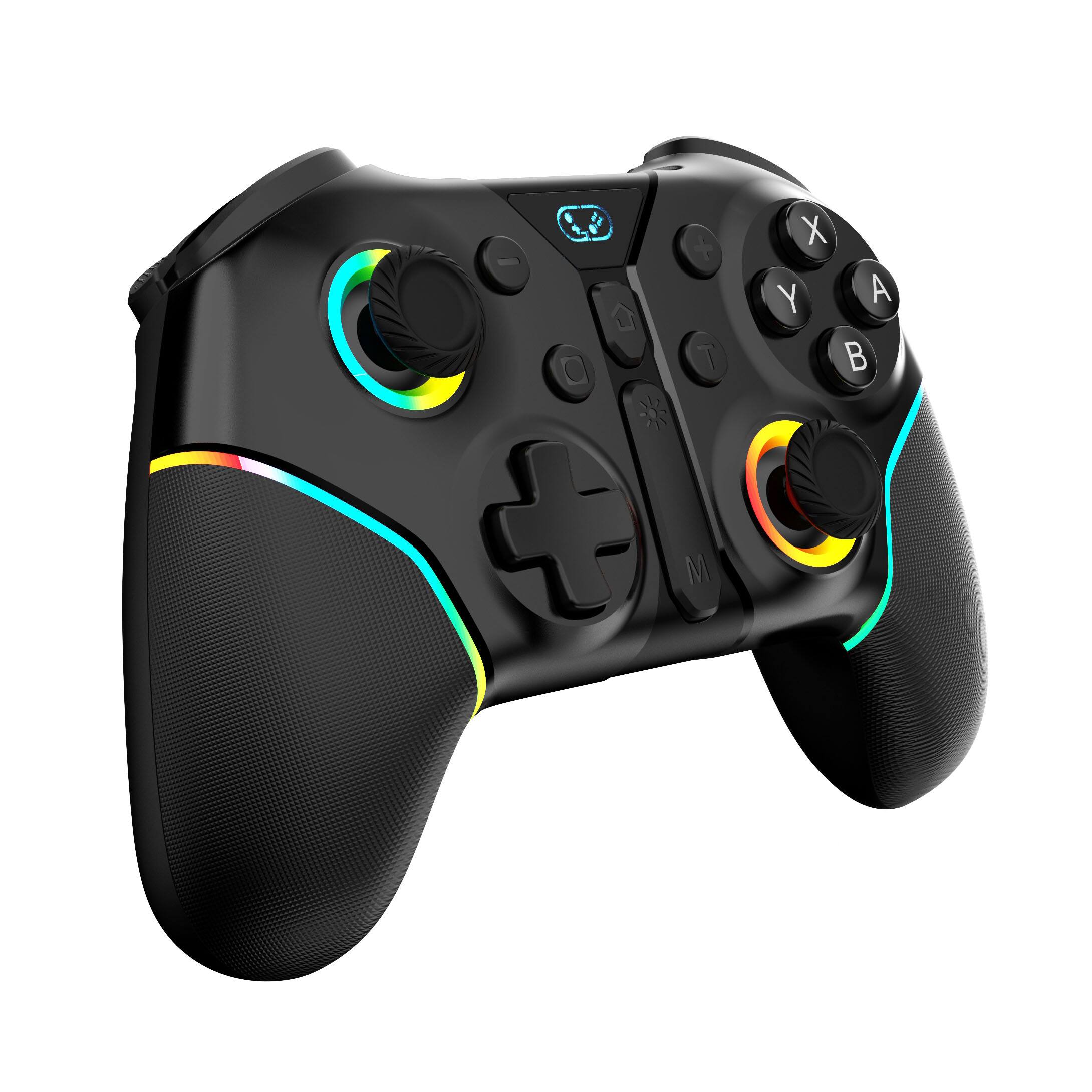 Alt View 4. Cluzine - Wireless Game Controller with Motion Sensor & Hall Effect Joystick Trigger, Multi-Device Compatible Gamepad - Black.