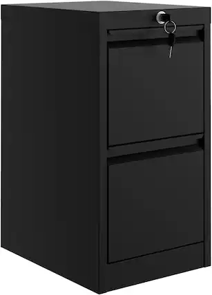 Front. Acekool - 2-Drawer File Cabinet, with Lock and Key.