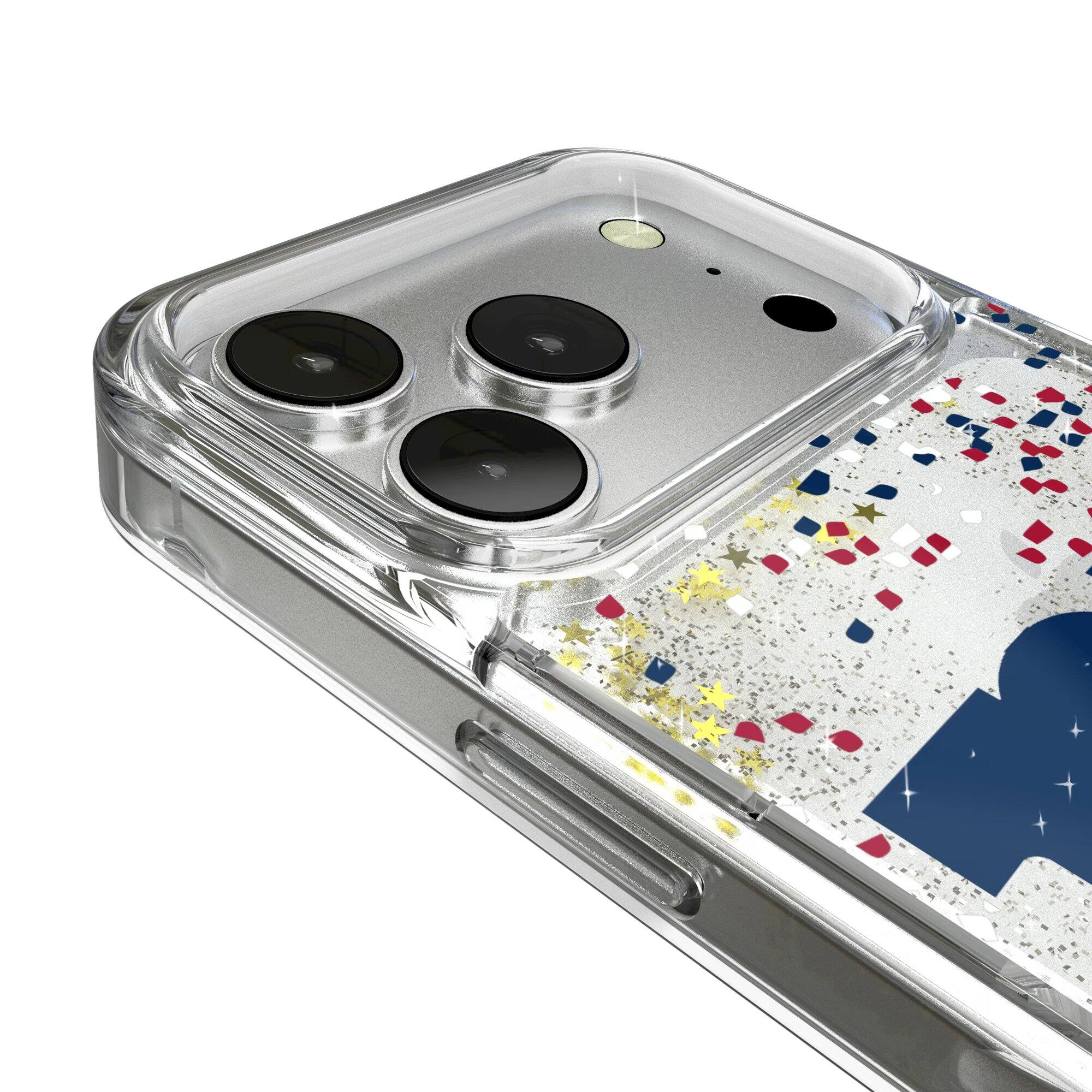 Alt View 2. Keyscaper - New York Giants iPhone Glitter Case with Confetti Design - 16 - Multicolor.