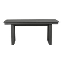 WestinTrends - Paloma 68" Outdoor HDPE Modern Rectangular Patio Dining Table With Umbrella Hole - Gray