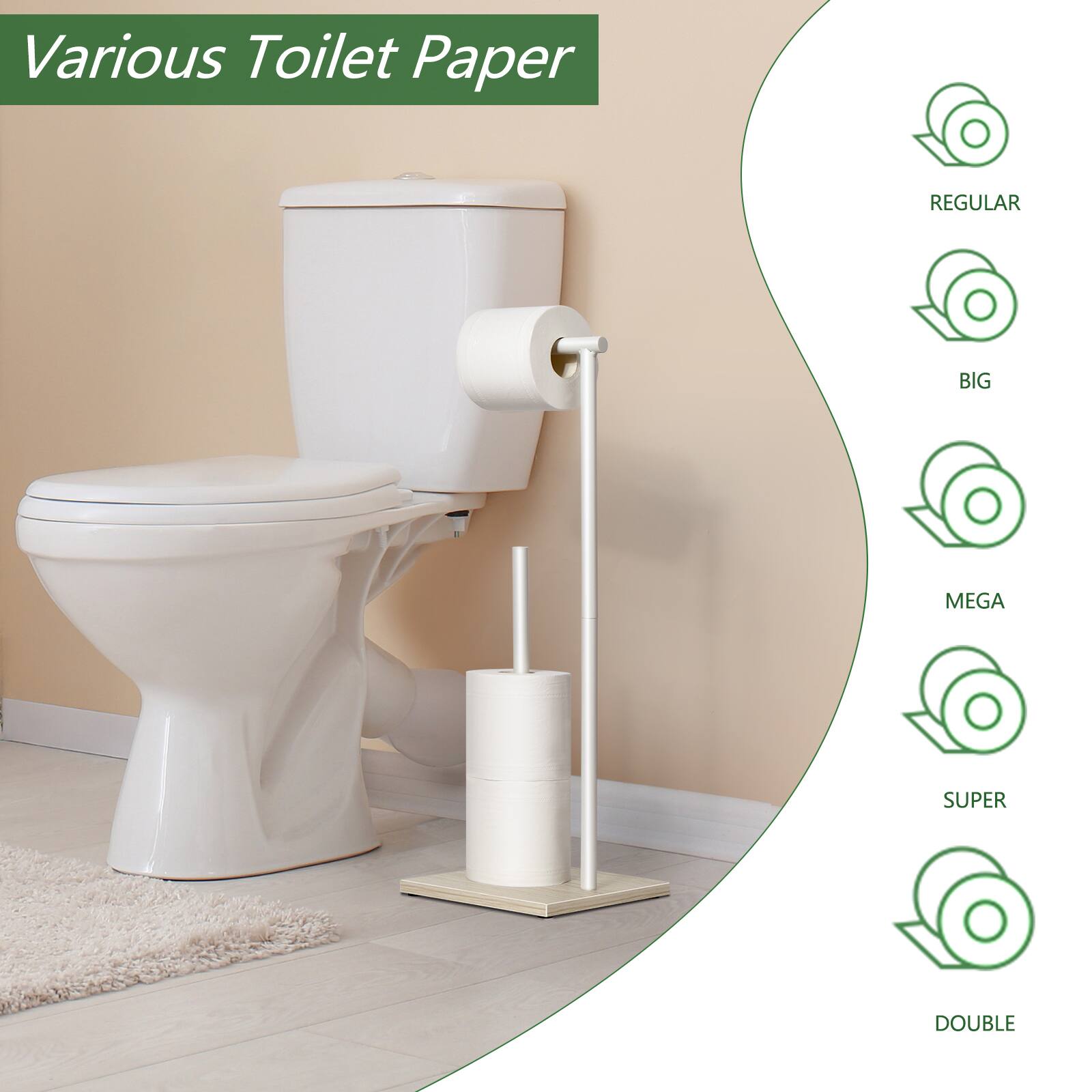 Various Toilet Paper

- REGULAR
- BIG
- MEGA
- SUPER
- DOUBLE