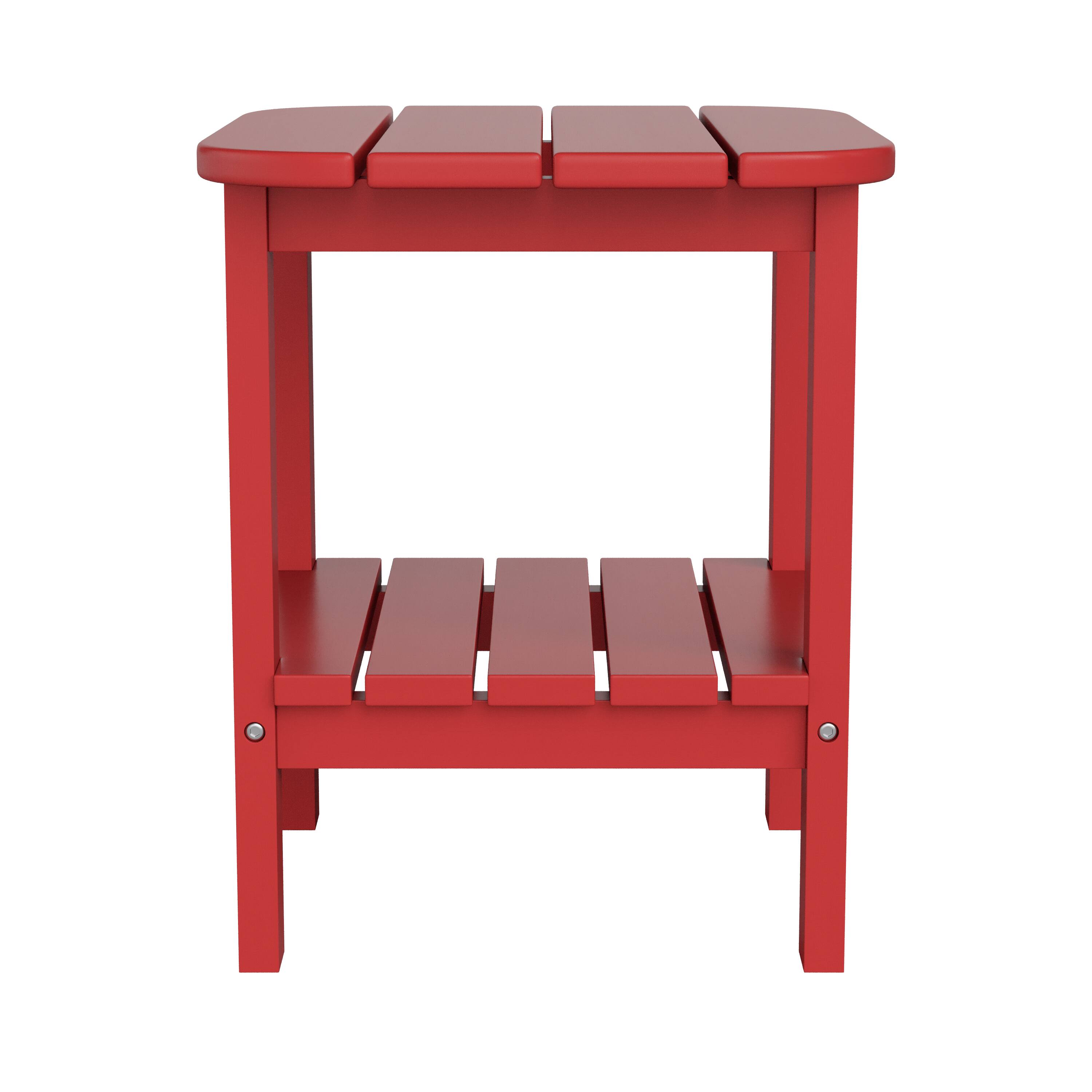 Alt View 7. Emma + Oliver - Tiverton Two Tier Polyresin Adirondack Side Table - All-Weather for Indoor/Outdoor Use - Red.