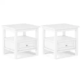 Simpli Home - Warm Shaker 20 inch End Table (Set of 2) - White