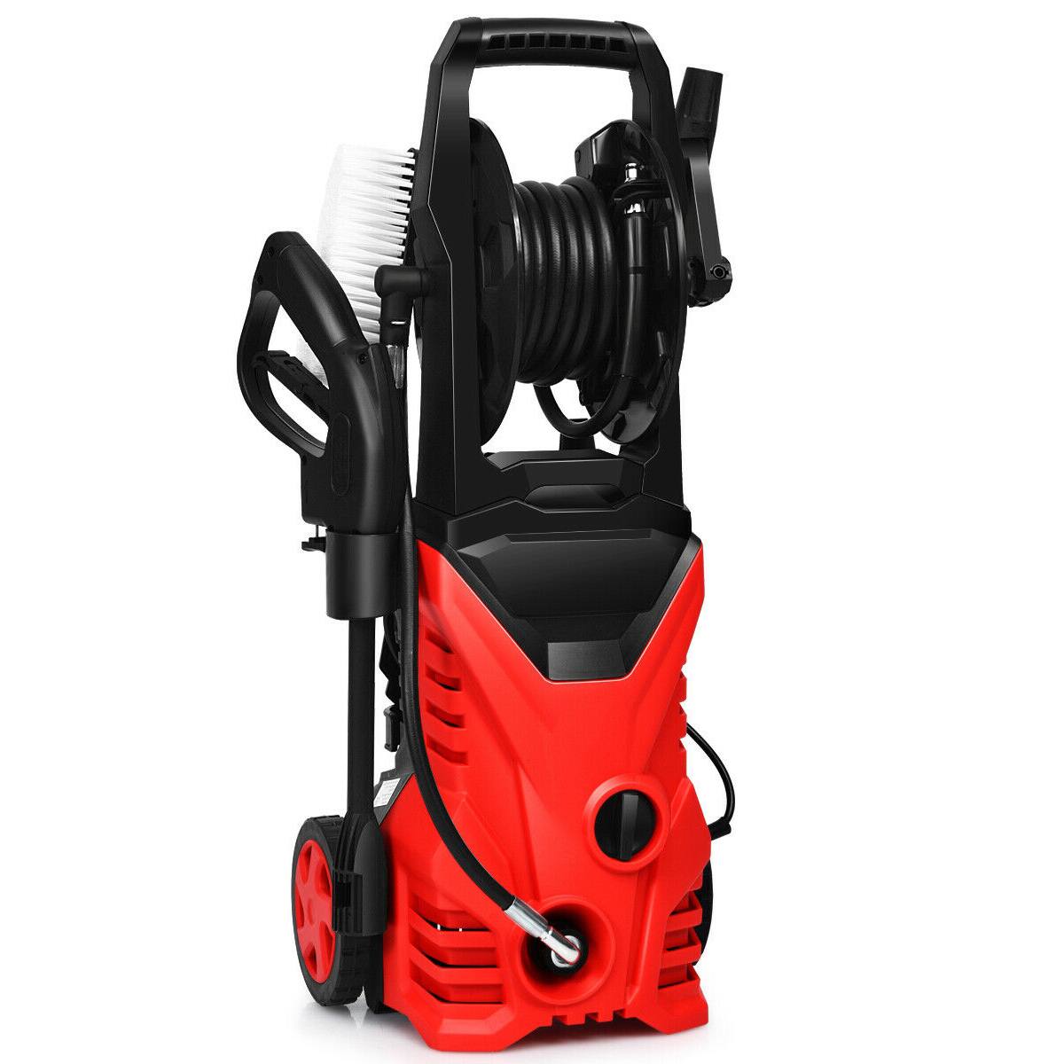 Ecooso - Electric Pressure Washer up to 2030 PSI at 1.85 GPM with with Hose Reel - Red