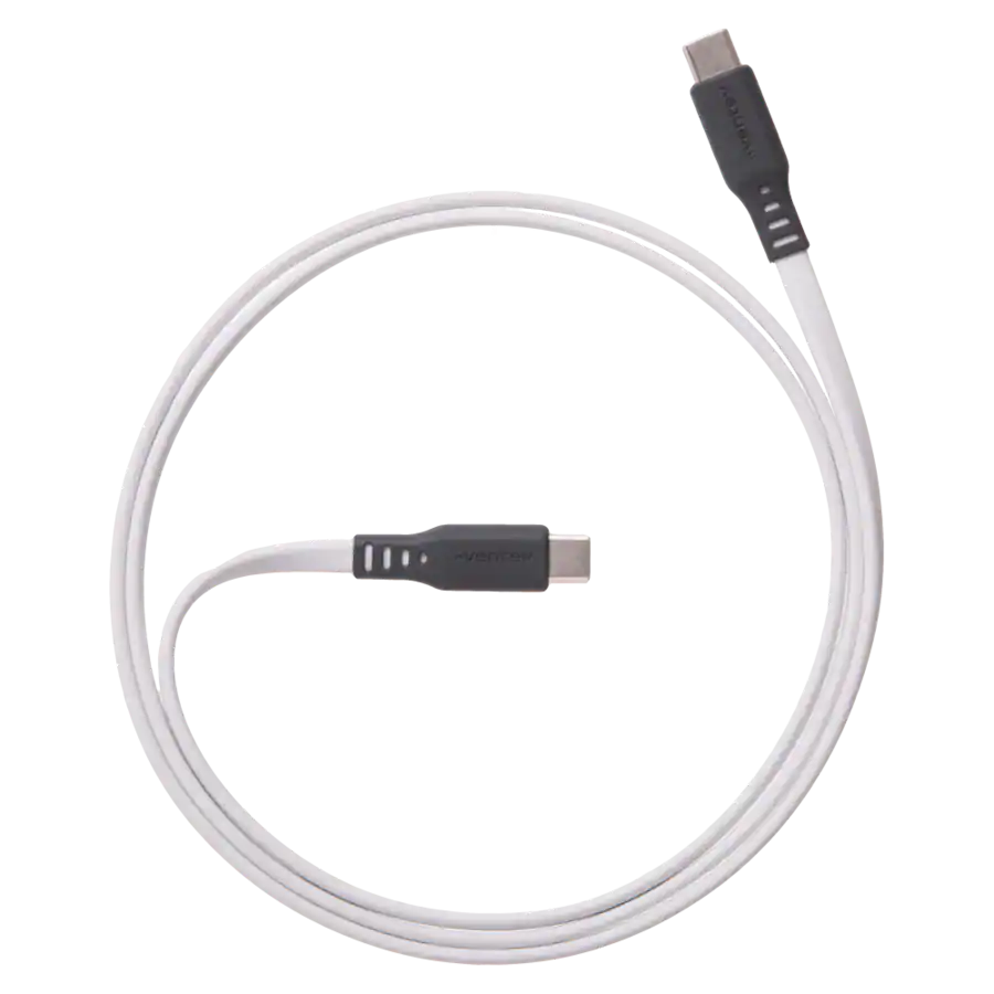 Foot Tangle Ventev Flat USB C to USB C High Speed Tangle Free Cable 6ft White ...