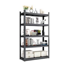 Lirago - 5-Tier Freestanding Shelving Unit 2000LB Capacity Metal Storage Shelves - Black