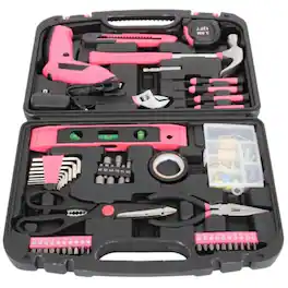 Home Collection - 149 Piece Tool Set Household Hand Tools with Toolbox - Pink