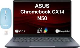 ASUS - Chromebook CX14 14.0" 4GB/64GB SSD Chrome OS + Dockztorm Wireless Mouse - Dusk Gray