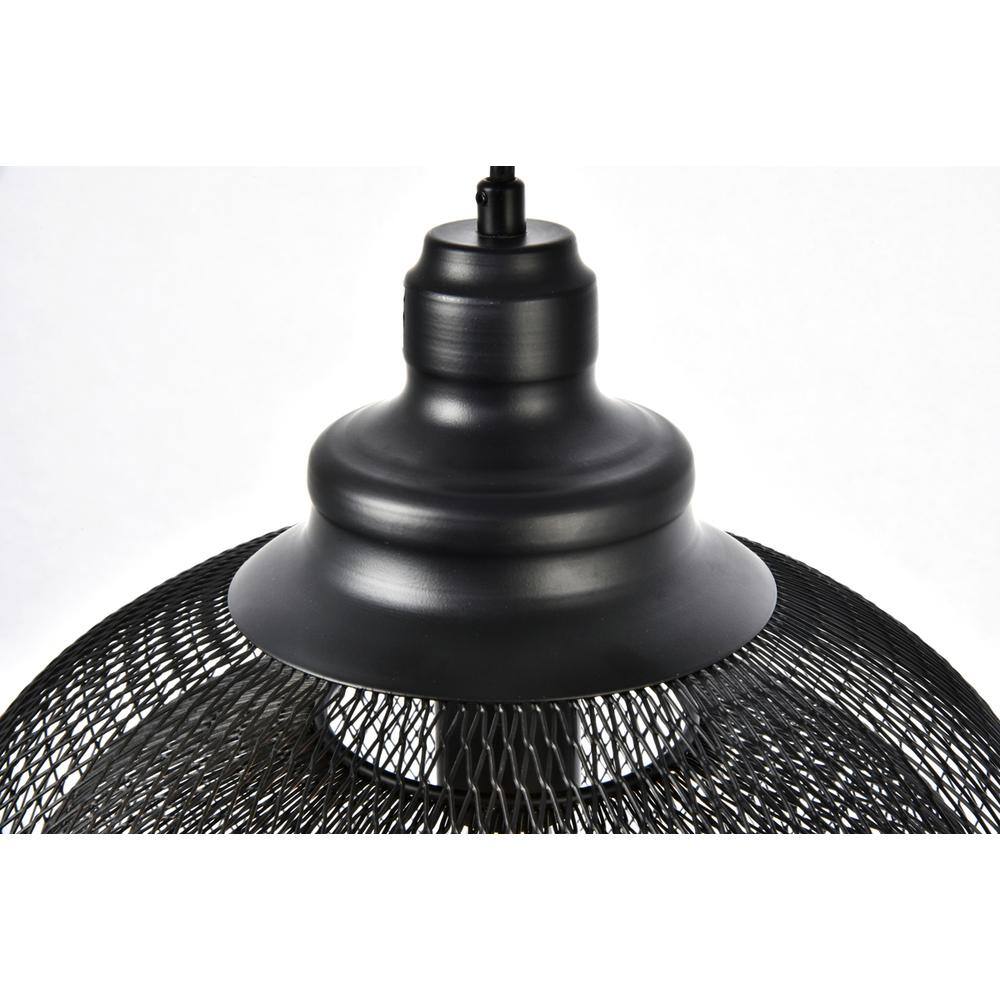 Left. Living District - Warren Collection Pendant D13.5in H11in Lt:1 Black Finish - Black.