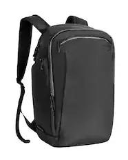 Front. ALPAKA - Traverse Backpack Laptop Backpack for Men, Backpack with Laptop Compartment (16"), Clamshell Travel Pack, Bottle Sleeve - Black Axoflux 400D Ripstop Nylon.