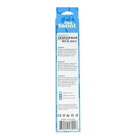 Old Skool  
WIRED SENSOR BAR for Wii & WiiU  

English  
11 get of nd giving (A  
n  
Espanol  
borns de MY agressi y del UM th apporte  
k  
Francais  
Carde de DAM VAII onion agon de 0 Wi cinsiques. Type S ) 5 peci de w/ TV VM donnant VM prcision 5015  
@ObShooWorm  
MADE IN CHINA 03-2048  
02151  
47204  
8
