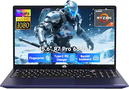 NIMO - 15.6" Light-Gaming-Laptop, 8 Cores AMD Ryzen 7 Pro 6850U 32GB LPDDR5 RAM 1TB SSD - Blue