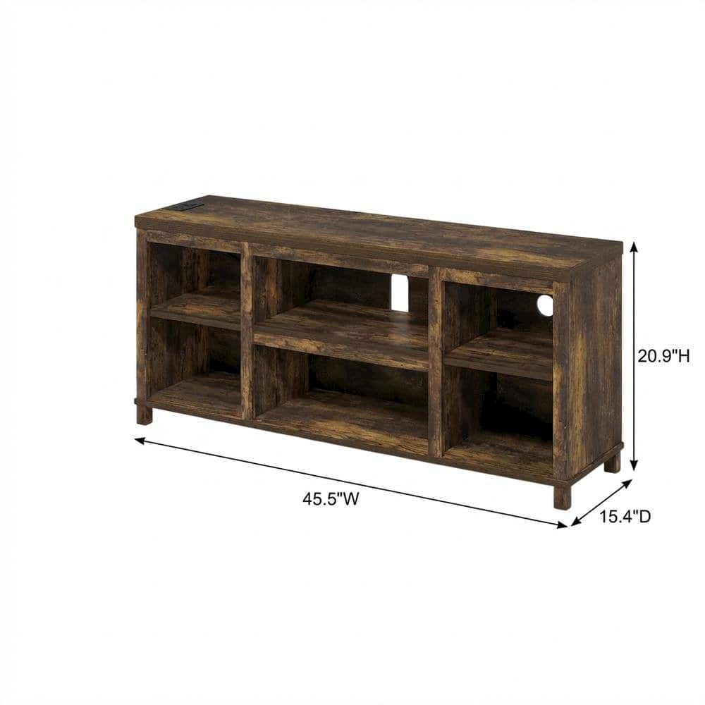 FurniFact - Wooden 3-Tier Entertainment Center for TV up to 55 Inch - Amber Pine price history on PriceWatchPro