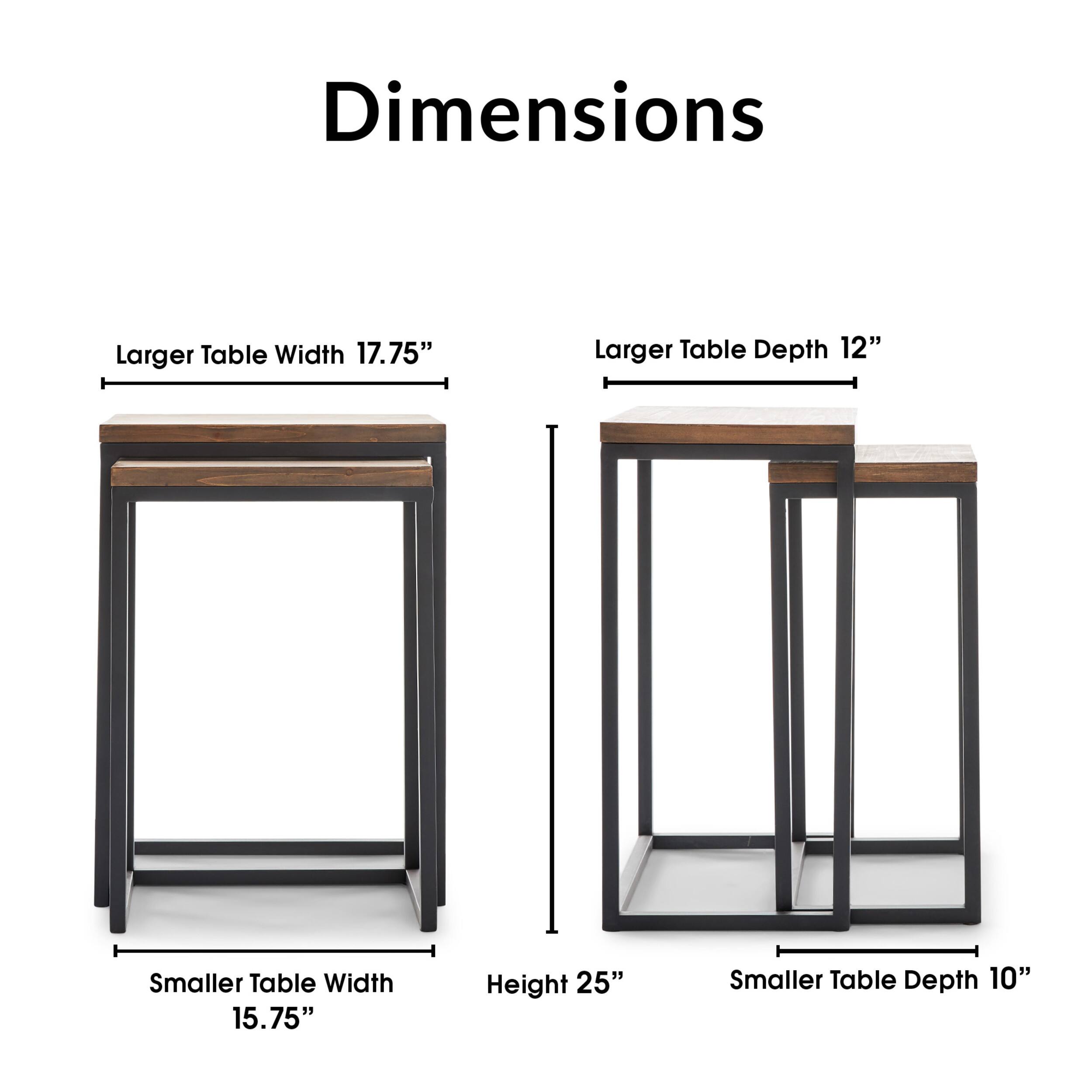 Angle. Click Decor - Parker Nesting Table Set - Brown.