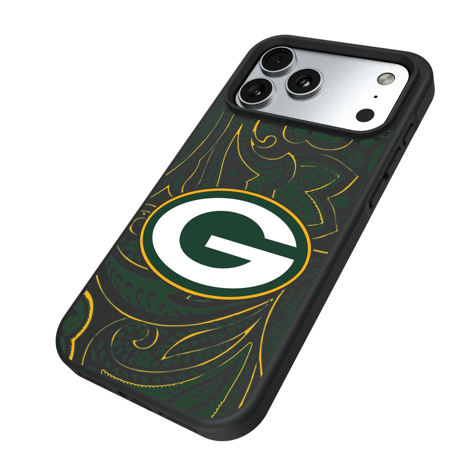 Alt View 1. Keyscaper - Green Bay Packers Bump Case with 8.2ft Drop Protection - 15 Plus - Multicolor.