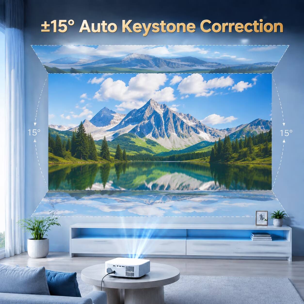 +15° Auto Keystone Correction