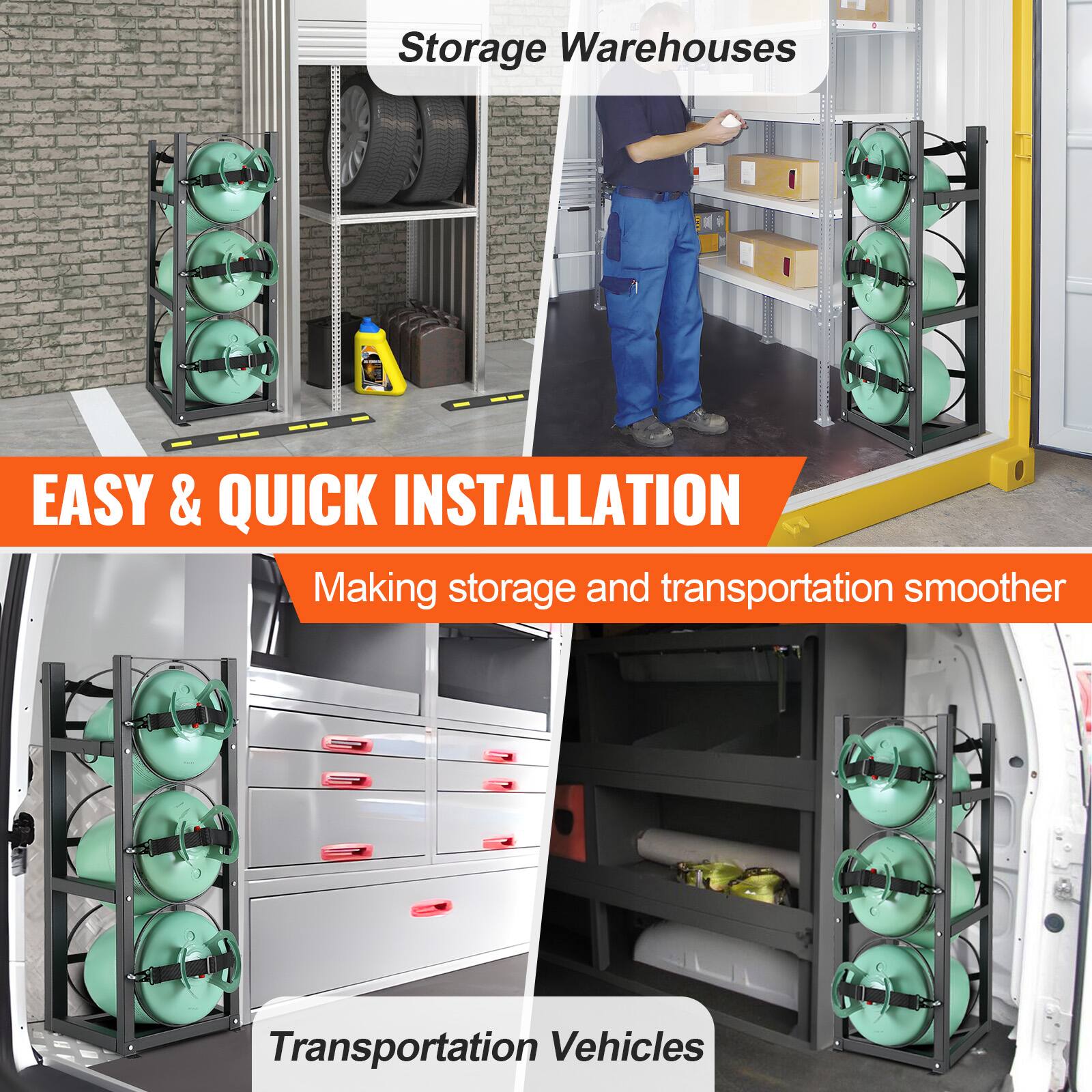 Storage Warehouses  
EASY & QUICK INSTALLATION  
Making storage and transportation smoother  
Transportation Vehicles