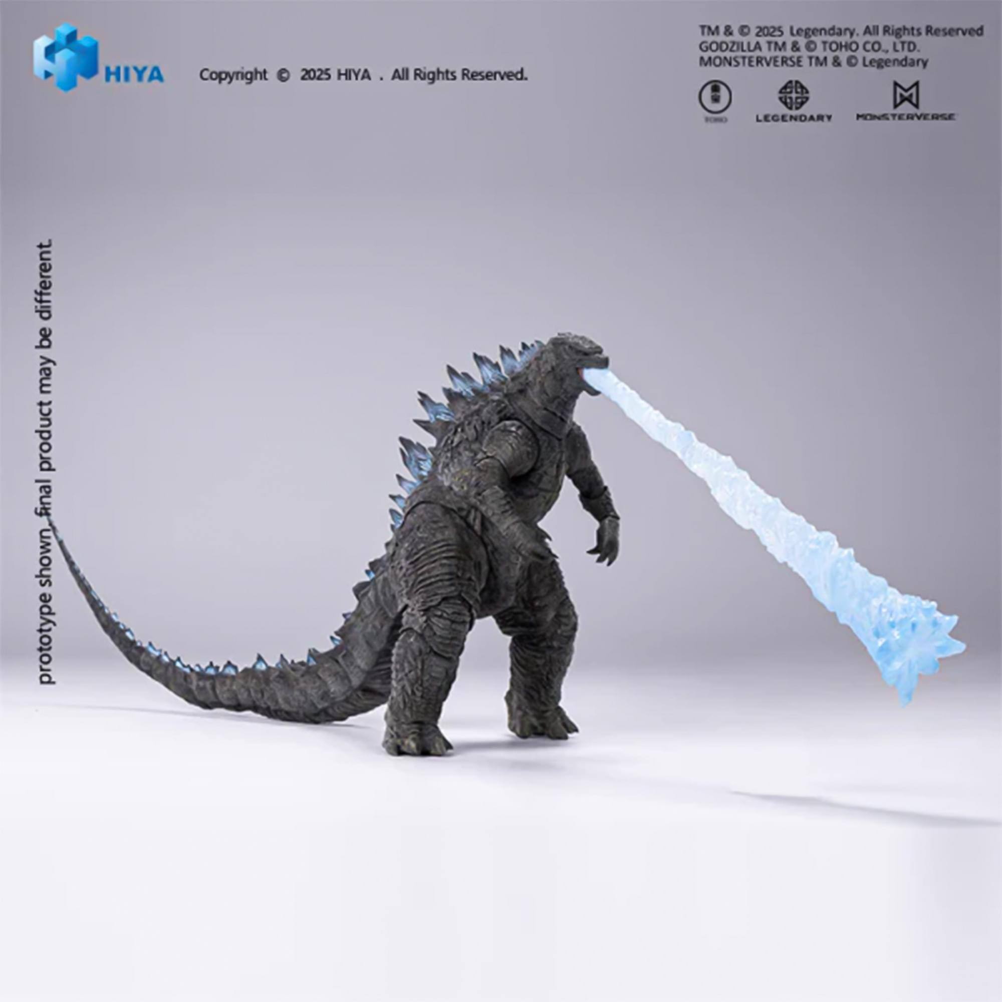 HIYA  
Copyright © 2025 HIYA. All Rights Reserved.  
TM & © 2025 Legendary. All Rights Reserved.  
GODZILLA TM & © TOHO CO., LTD.  
MONSTERVERSE TM & © Legendary  

LEGENDARY MONSTERVERSE  

prototype shown. final product may be different.