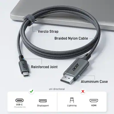 Cavo da USB C a DisplayPort 4K 60Hz Cavo da USB 3.1 tipo C intrecciato per monor Display-Port 144Hz/2K per Dell HP Asus Apple Mac 44 Cavo da USB C a DisplayPort 4K 60Hz Cavo da USB 3.1 tipo C intrecciato per monor Display-Port 144Hz/2K per Dell HP Asus Apple Mac 44
