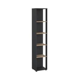 FurniFact - 5-Shelf Bookcase with Fixed Shelves for Living Room or Office - Gray