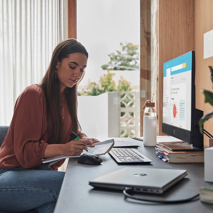 Alt View 2. HP - HP ProOne 440 G9 All-in-One Computer - Intel Core i5 14th Gen i5-14500 - vPro Technology - 8 GB - 256 GB SSD - 23.8".