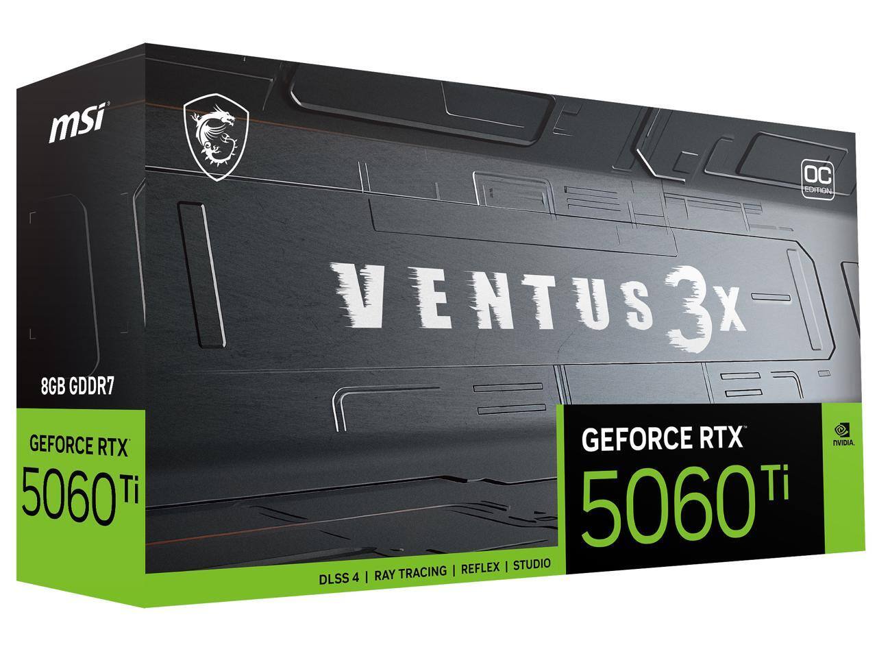 MSI OC EDITION 8GB GDDR7 VENTUS 3X GEFORCE RTX 5060 Ti DLSS 4 | RAY TRACING | REFLEX | STUDIO