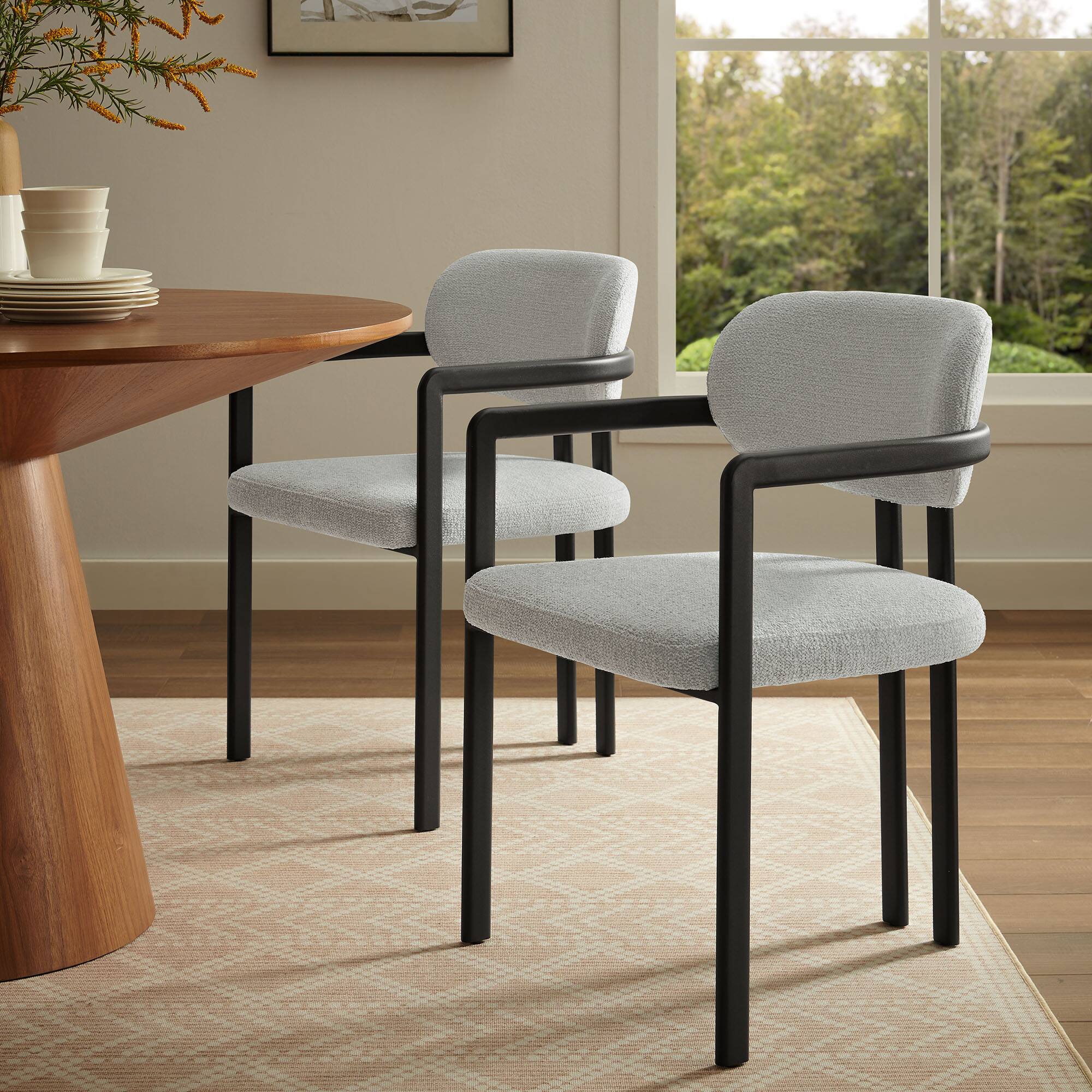 Alt View 5. Modway - Elio Barrel Fabric and Metal Dining Chair by Modway - Gray.