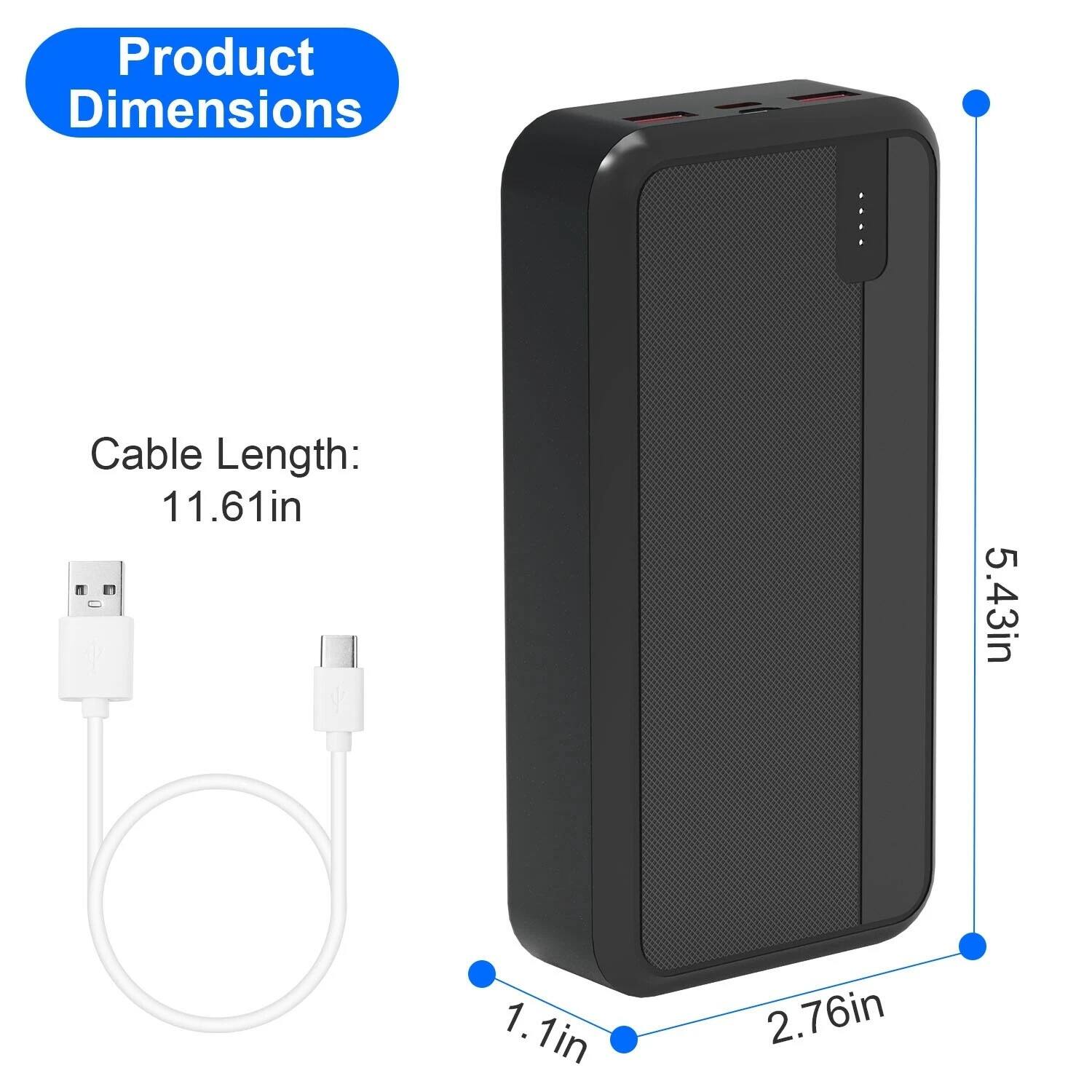 Product Dimensions

Cable Length: 11.61in

1.1in  
2.76in  
5.43in
