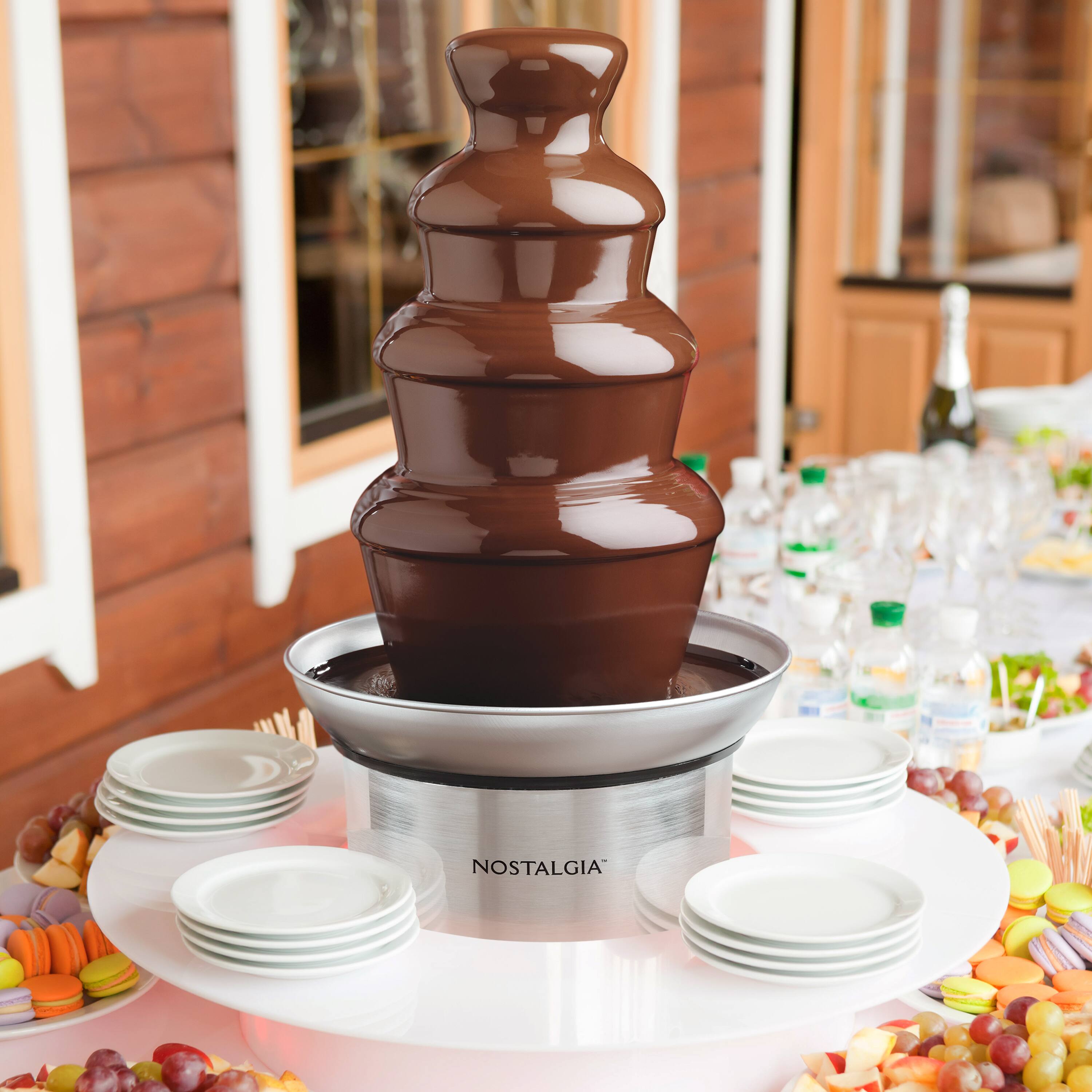 Alt View 2. Nostalgia - 4-Tier 2-lb. Stainless Steel Chocolate Fondue Fountain - Stainless Steel.