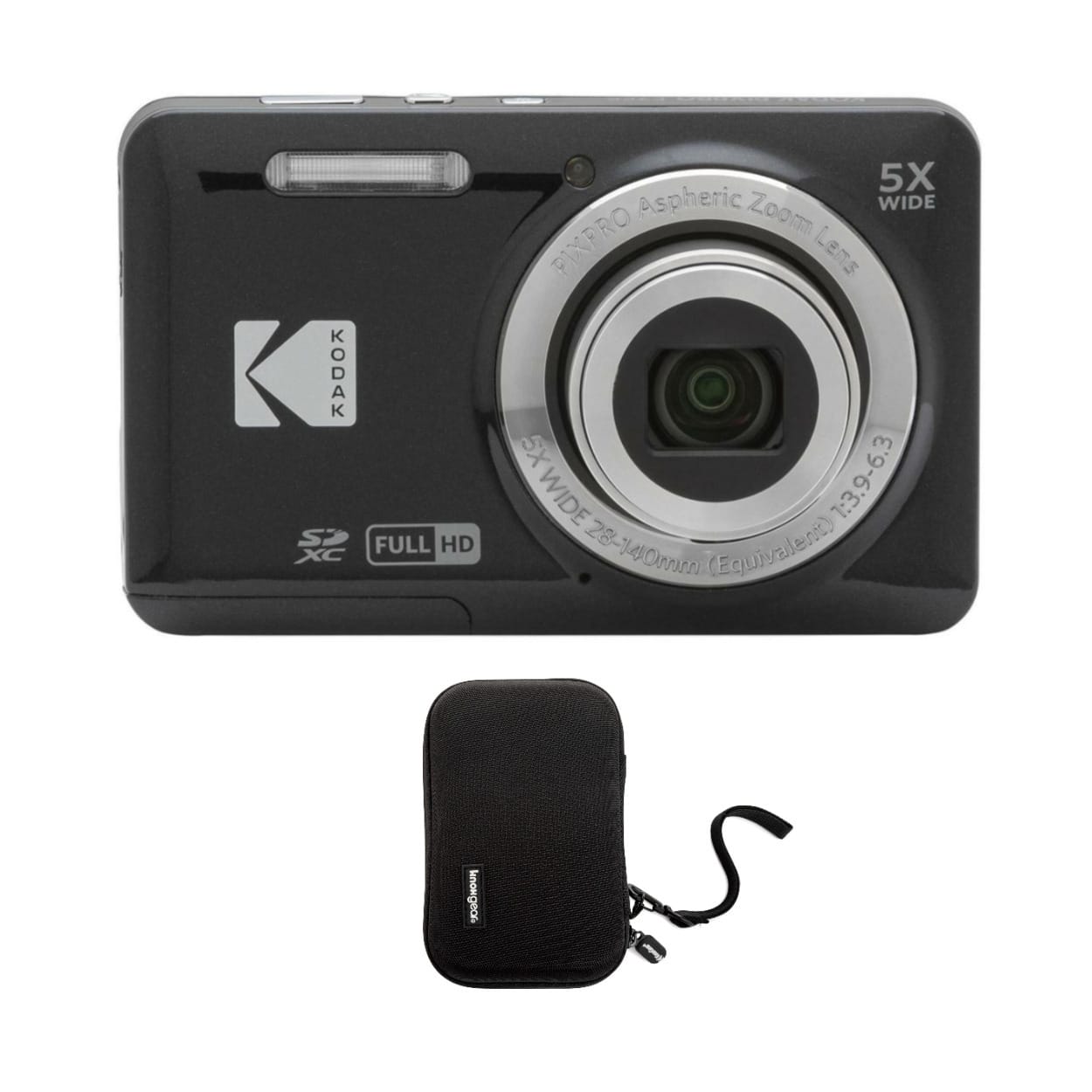 Kodak - PIXPRO Friendly Zoom FZ55 Digital Camera with Camera Case - Black
