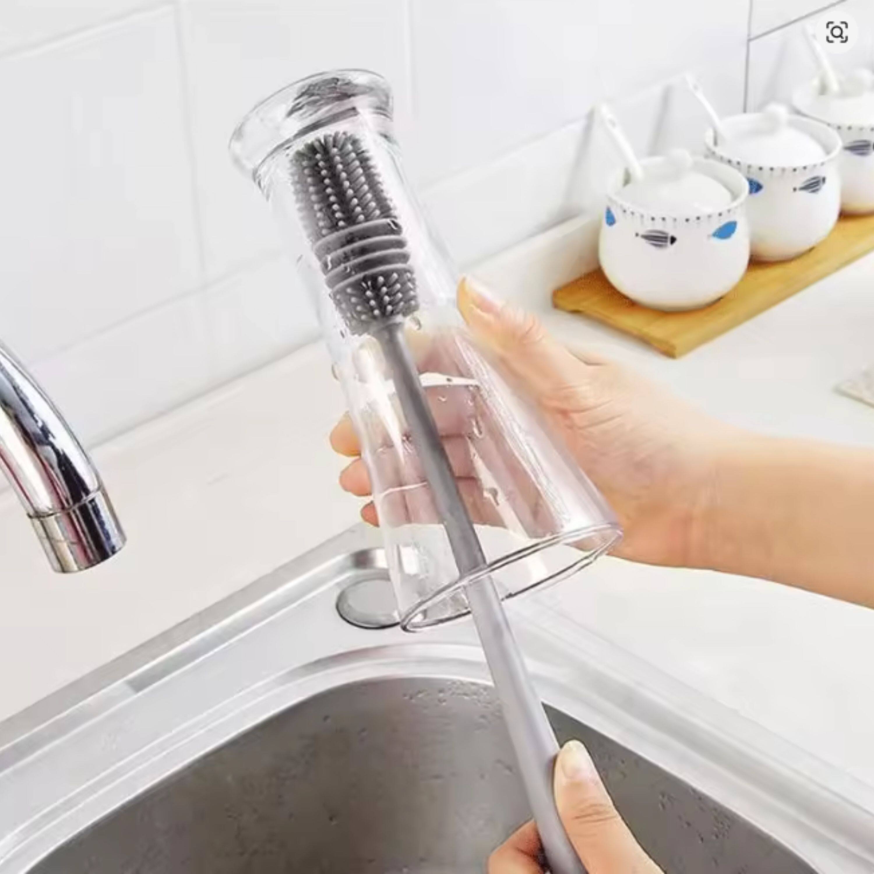 Alt View 1. Kitcheniva - Silicone Bottle Brush - Multi-Purpose Cleaning for Baby Bottles, Flasks, and Water Bottles.