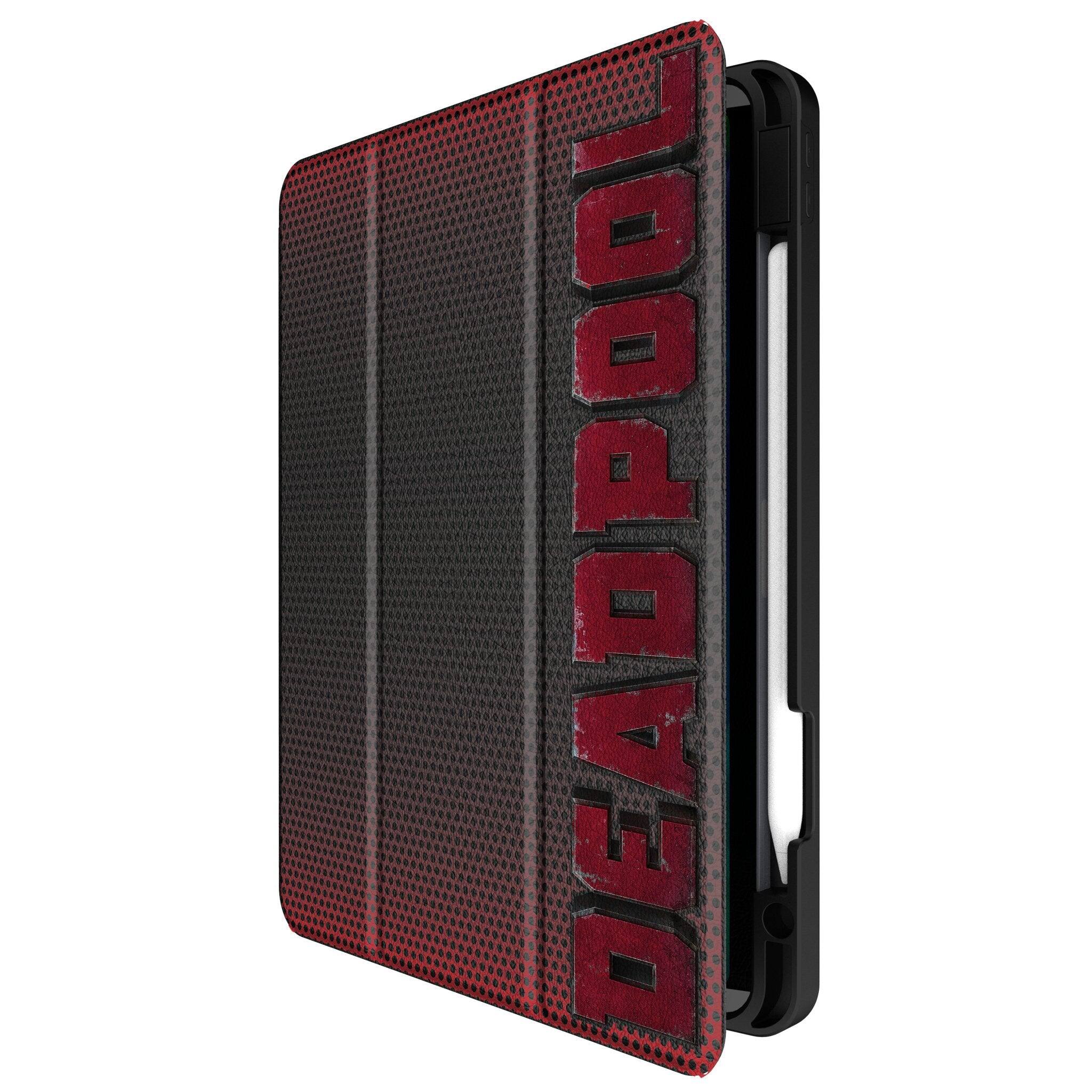 Angle. Keyscaper - Marvel Grid Tablet Case - Apple iPad Pro 13in (M4) - Deadpool.