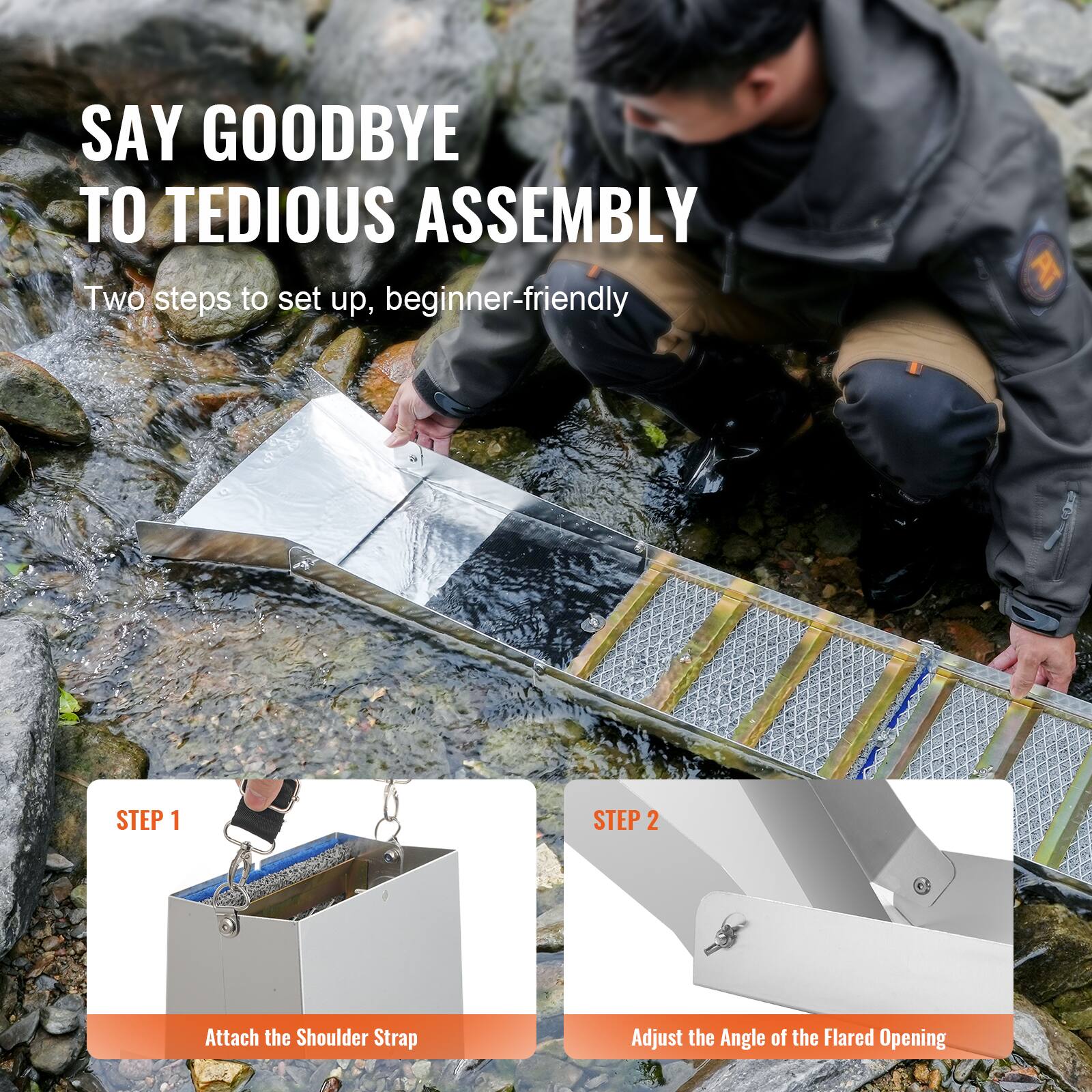 SAY GOODBYE TO TEDIOUS ASSEMBLY

Two steps to set up, beginner-friendly

STEP 1
Attach the Shoulder Strap

STEP 2
Adjust the Angle of the Flared Opening