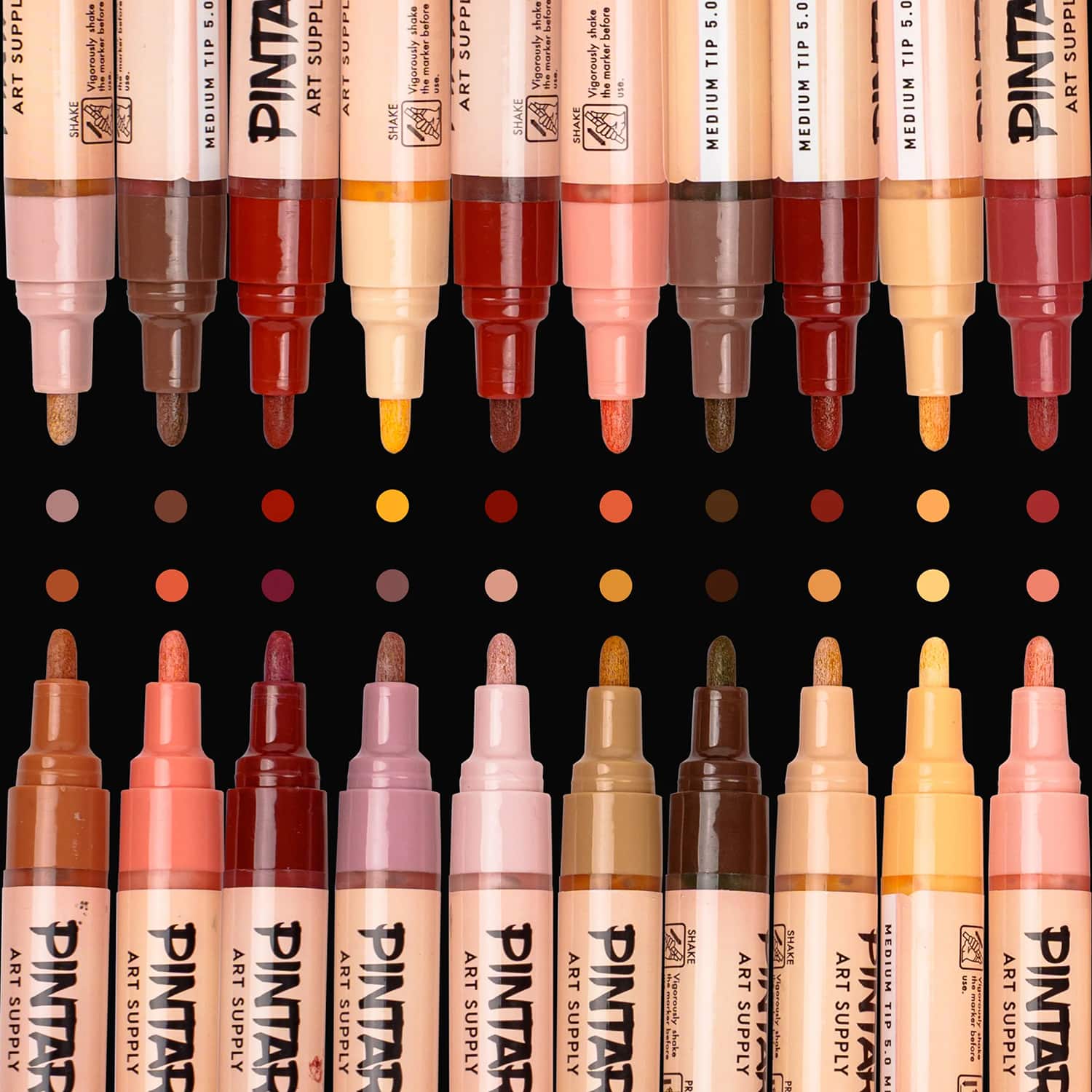 Pintar - Skin Tone Markers Medium Tip - Skin Tone Watercolor Paint Pens - Skin Tone Acrylic Paint Markers - Pack of 20, 5.0 mm price history on PriceWatchPro