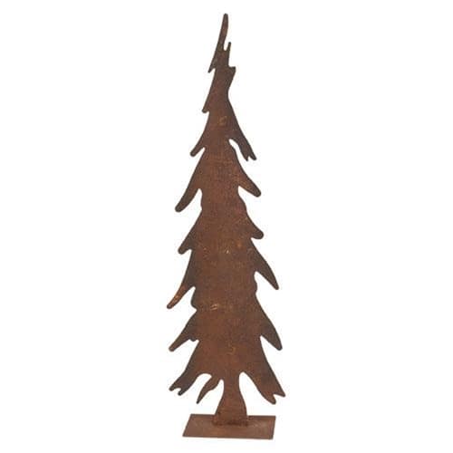 BreeBe - Rusty Metal Primitive Christmas Tree 23" - Brown