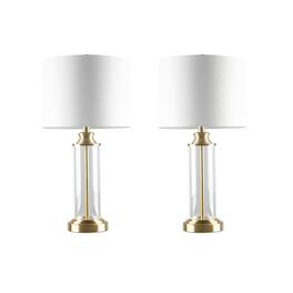 Luckbyte - Clarity Glass Cylinder Table Lamp Set of 2