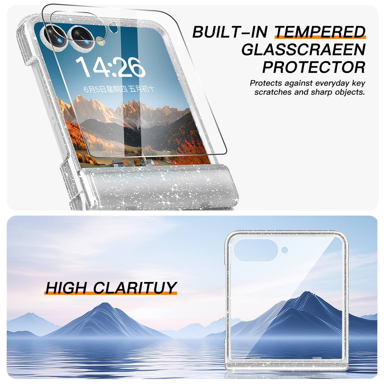 14:26  
6月5日 星期四 五月初十  

BUILT-IN TEMPERED GLASS SCREEN PROTECTOR  
Protects against everyday key scratches and sharp objects.  

HIGH CLARITY
